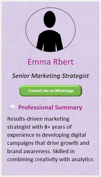 Marble Violet Background CV Template (Mobile + Desktop Versions)